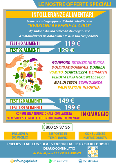 Analisi Intolleranze Alimentari Firenze